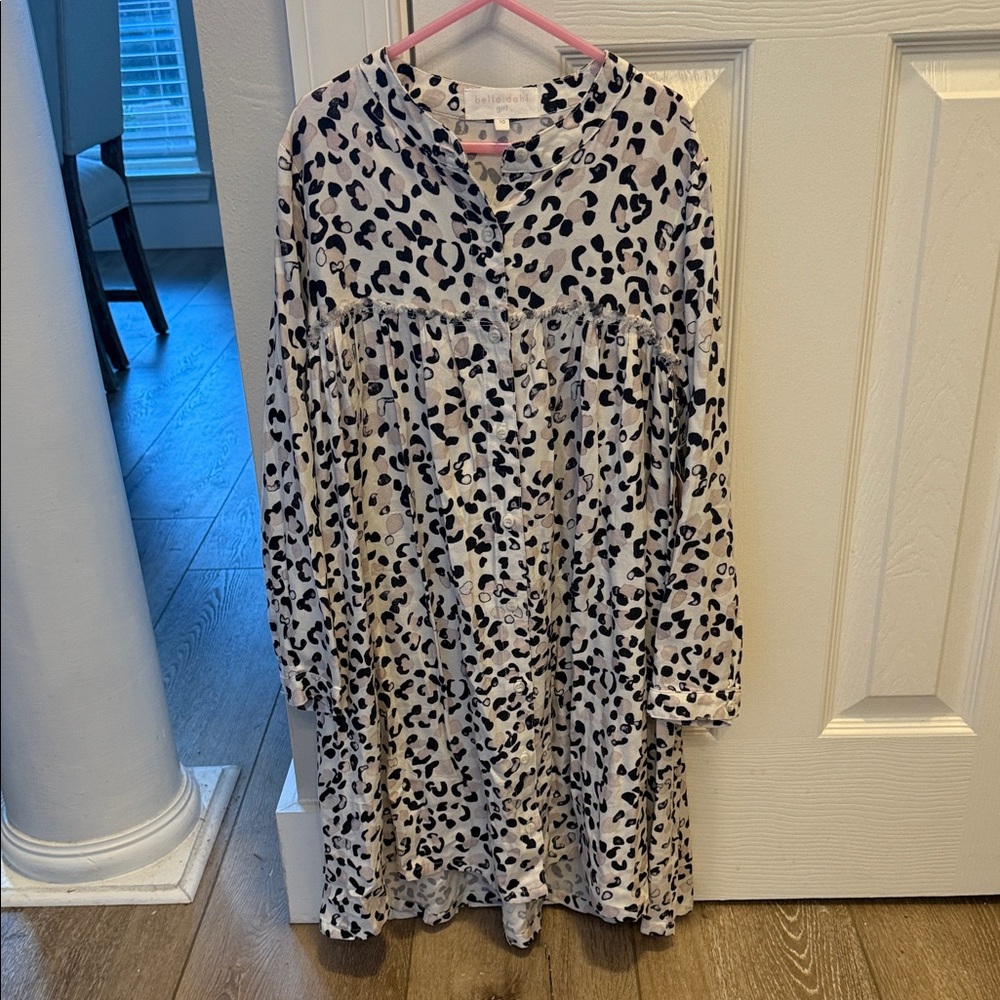 Bella Dahl girl Leopard Print Long Sleeve Dress